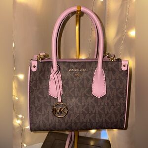 Michael Kors Lavender and Brown Satchel